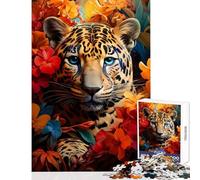 1000 Pieces Jigsaw Puzzles for Teenagers Jaguar Tropical Jungle Fun Games Precision Cutting Home Decoration Toys Enhance Love between Couples (26X38cm)