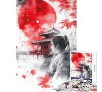 1000 Pieces Jigsaw Puzzles for Teenagers Japanese Warrior Path Fun Games Precision Cutting Home Decoration Toys Enhance Love between Couples (52X38cm)