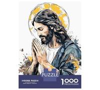 1000 Pieces Jigsaw Puzzles for Teenagers Jesus Christ in Prayer Illustration Jigsaw Puzzle Relaxing Games Analysis And Logic Challenging Game Gifts 70x50cm/1000pcs