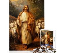 1000 Pieces Jigsaw Puzzles for Teenagers Jesus Christ The Good Shepherd Painting Relax Games Presents for Women Home Decoration Toys for Birthday, Chrismas (50X75cm)