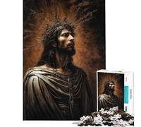 1000 Pieces Jigsaw Puzzles for Teenagers Jesus with Thorn Crown Educational Challenge Staycation Kill Time Relax Games for 14+ Puzzle Game Offered (38X26cm)