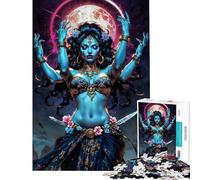 1000 Pieces Jigsaw Puzzles for Teenagers Kali Goddess Under Lunar Glow Puzzle for Adults Fun Games Presents for Women Challenging Game Gifts (Size 38x26cm)