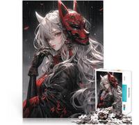 1000 Pieces Jigsaw Puzzles for teenagers Kitsune Mask Samurai Assassin Girl Analyse und Logik Eltern-Kind-Interaktion52x38cm