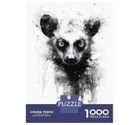 1000 Pieces Jigsaw Puzzles for Teenagers Lemur Beauty Black Ink Adult Puzzles Brain Teaser Game Difficult Hard Fun Activities at Home 38x26cm/1000pcs