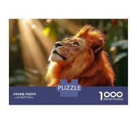 1000 Pieces Jigsaw Puzzles for Teenagers Lion Gazing Into The Light Jigsaw for Adults Hands-on Game Pattern Assembly Fun at Home Activities, 52x38cm/1000pcs
