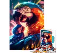 1000 Pieces Jigsaw Puzzles for Teenagers Loving Macaw Family Fun Activities at Home Learning Educational Family Game for And 14 Years And over (38X52CM)