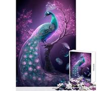 1000 Pieces Jigsaw Puzzles for Teenagers Magnificent Peacock Educational Toy Funny Gift Family Games Fun at Home Activities, Size 50x75cm