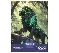 1000 Pieces Jigsaw Puzzles for Teenagers Majestic Emerald Lion Adult Puzzles Brain Teaser Game Difficult Hard Fun Activities at Home 70x50cm/1000pcs