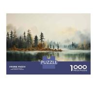 1000 Pieces Jigsaw Puzzles for Teenagers Misty Forest Lake Reflections Puzzle for Adults Relaxing Games Home Decoration Challenging Game Gifts 70x50cm/1000pcs