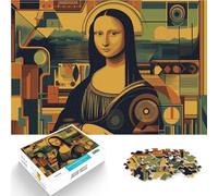1000 Pieces Jigsaw Puzzles for teenagers Mona Lisa in Geometric Art DIY-Spielzeug Verbessern Sie das Gedächtnis38x26cm