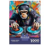 1000 Pieces Jigsaw Puzzles for Teenagers Monkey DJ Beats-4 Adult Puzzles Brain Teaser Game Difficult Hard Fun Activities at Home 38x26cm/1000pcs