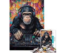 1000 Pieces Jigsaw Puzzles for Teenagers Monkey DJ Beats- Learning Educational Toys Relax Games Analysis And Logic Gifts Birthday (size 38x26cm)