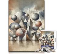 1000 Pieces Jigsaw Puzzles for Teenagers Monochrome Geometry Mirage Beautiful Design Game Birthday Present Art Work Gift Size 38x52cm