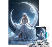 1000 Pieces Jigsaw Puzzles for Teenagers Moonlit Queen Learning Educational Toys Relaxing Games A Work of Art Gifts Birthday (Size 38x26cm)