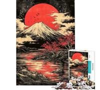1000 Pieces Jigsaw Puzzles for Teenagers Mount Fuji Sunset Puzzle for Adults Hands-on Game Staycation Kill Time Christmas Birthday Gifts (Size 38x26cm)