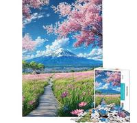 1000 Pieces Jigsaw Puzzles for Teenagers Mount Fuji's Blossom Trail Puzzle for Adults Toy Wall Decor Home Decoration Christmas Birthday Gifts (size 50x75cm)
