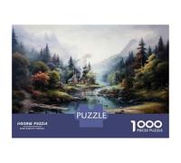 1000 Pieces Jigsaw Puzzles for Teenagers Mountain Cabin Retreat -1 Puzzle for Adults Relaxing Games Home Decoration Challenging Game Gifts 52x38cm/1000pcs