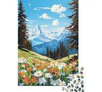 1000 Pieces Jigsaw Puzzles for Teenagers Mountain Wildflower Paradise Puzzles for Adults Relaxing Games Stress Reliever Fun at Home Activities, 38x26cm/1000pcs