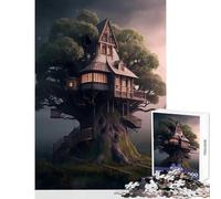 1000 Pieces Jigsaw Puzzles for Teenagers Mystic House Abstract Tree Home Decoration Toys Gift Birthday Relaxing Games Fun Activities at Home Size 50x75cm