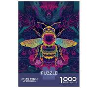 1000 Pieces Jigsaw Puzzles for Teenagers Mystic Neon Bee Adult Jigsaw Relaxing Games Improve Memory Unique Birthday And Xmas Gifts 52x38cm/1000pcs