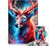 1000 Pieces Jigsaw Puzzles for teenagers Mystical Neon Deer DIY-Spielzeug mit vollständig ineinander greifenden, zufällig geformten Teilen75x50cm