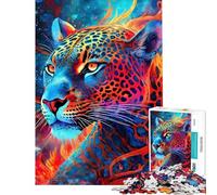 1000 Pieces Jigsaw Puzzles for Teenagers Mystical Neon Jaguar Jigsaws for Adults Toy Wall Decor Difficult Hard Challenging Game Gifts (Size 38x52cm)