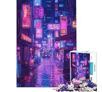 1000 Pieces Jigsaw Puzzles for Teenagers Neon Night Alley Learning Educational Toys Relax Games Analysis And Logic Gifts Birthday (size 38x52cm)