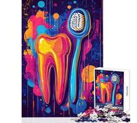 1000 Pieces Jigsaw Puzzles for Teenagers Neon Tooth And Brush Jigsaw Puzzle 1000 Home Decoration Toys Gifts Ideas Stress Reliever (38x26cm)