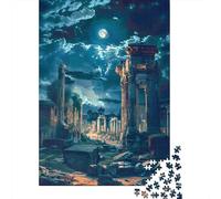1000 Pieces Jigsaw Puzzles for Teenagers Nighttime Roman Ruins with Full Moon Jigsaws for Adults Hands-on Game But Fun And Humorous Unique Birthday And Xmas Gifts 38x26cm/1000pcs