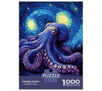 1000 Pieces Jigsaw Puzzles for Teenagers Octopus Starry Night Jigsaw Puzzle Relaxing Games Analysis And Logic Challenging Game Gifts 52x38cm/1000pcs