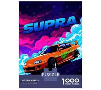 1000 Pieces Jigsaw Puzzles for Teenagers Orange Supra Car Digital Art Puzzles for Adults Relaxing Games Stress Reliever Fun at Home Activities, 70x50cm/1000pcs