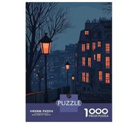 1000 Pieces Jigsaw Puzzles for Teenagers Paris Night Scene Teenager Puzzles Brain Teaser Game A Work of Art Fun at Home Activities, 52x38cm/1000pcs