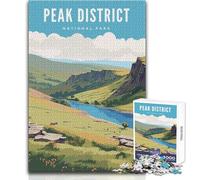 1000 Pieces Jigsaw Puzzles for Teenagers Peak District Natl Park Brainteaser Family Games Improve Memory Birthday Gifts Size 38x52cm