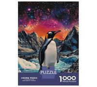 1000 Pieces Jigsaw Puzzles for Teenagers Penguin in Cosmos-6 Adult Puzzles Brain Teaser Game Difficult Hard Fun Activities at Home 38x26cm/1000pcs