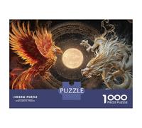 1000 Pieces Jigsaw Puzzles for Teenagers Phoenix Vs Dragon Art Print Jigsaws for Adults Hands-on Game But Fun And Humorous Unique Birthday And Xmas Gifts 38x26cm/1000pcs