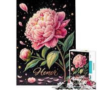 1000 Pieces Jigsaw Puzzles for Teenagers Pink Peony Honor in Full Bloom Adult Jigsaw Puzzle Hands-on Game Stress Reliever Challenging Game Gifts (Size 50x75cm)