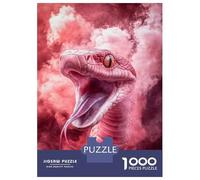 1000 Pieces Jigsaw Puzzles for Teenagers Pink Snake with Smoke Jigsaw Puzzle Relaxing Games Analysis And Logic Challenging Game Gifts 52x38cm/1000pcs