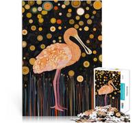 1000 Pieces Jigsaw Puzzles for teenagers Pink Spoonbill at Starry Night Schwierig Schwer Geschenkideen38x26cm