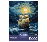 1000 Pieces Jigsaw Puzzles for Teenagers Pirate Ship in Ocean Jigsaw Puzzle Relaxing Games Analysis And Logic Challenging Game Gifts 52x38cm/1000pcs