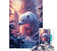 1000 Pieces Jigsaw Puzzles for Teenagers Polar Bear in Winter Wonderland Challenging To Complete Enhance Memory Hands-on Game for And from 14 Years And over (50x75cm)