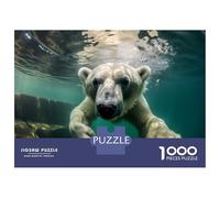 1000 Pieces Jigsaw Puzzles for Teenagers Polar Bear Swim Teenager Puzzles Brain Teaser Game A Work of Art Fun at Home Activities, 52x38cm/1000pcs