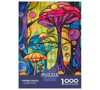 1000 Pieces Jigsaw Puzzles for Teenagers Psychedelic Mushroom Art Print Puzzle for Adults Relaxing Games Home Decoration Challenging Game Gifts 70x50cm/1000pcs