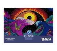 1000 Pieces Jigsaw Puzzles for Teenagers Psychedelic Yin Yang Art Print Jigsaws for Adults Hands-on Game But Fun And Humorous Unique Birthday And Xmas Gifts 52x38cm/1000pcs