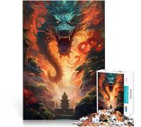 1000 Pieces Jigsaw Puzzles for teenagers red eye dragon Familienspiel für und mit passendem Poster und Quizblatt38x26cm