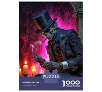 1000 Pieces Jigsaw Puzzles for Teenagers Retro Car on Neon Lit Street Jigsaws for Adults Hands-on Game But Fun And Humorous Unique Birthday And Xmas Gifts 38x26cm/1000pcs