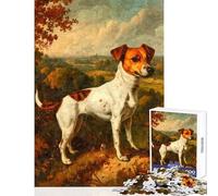 1000 Pieces Jigsaw Puzzles for Teenagers Retro Jack Russell Terrier Educational Games Improve Memory Home Decoration Toys Birthday Present, Gifts, (50X75cm)