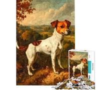 1000 Pieces Jigsaw Puzzles for Teenagers Retro Jack Russell Terrier Jigsaw Puzzle Fun Games Home Decoration Fun at Home Activities, (Size 38x26cm)