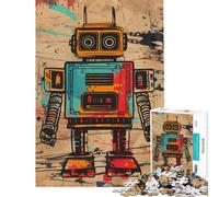 1000 Pieces Jigsaw Puzzles for Teenagers Retro Robot Little Sweet Fun Activities at Home Learning Educational Family Game for And 14 Years And over (38X52cm)