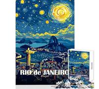1000 Pieces Jigsaw Puzzles for Teenagers Rio De Janeiro Travel Poster Educational Games Improve Memory Home Decoration Toys Birthday Present, Gifts, (50X75cm)