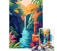 1000 Pieces Jigsaw Puzzles for Teenagers River Canyon Waterfall Nature Art Learning Educational Toys for Educational Game Improve Memory Gifts Birthday (Size 38x52cm)